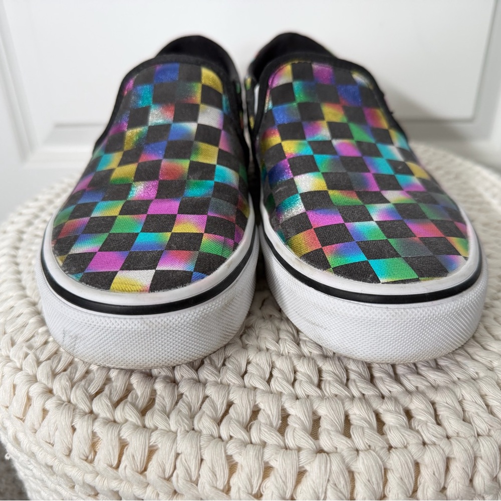 Vans Slip-On Checkerboard Sneakers in Multicolor - Picture 6 of 7